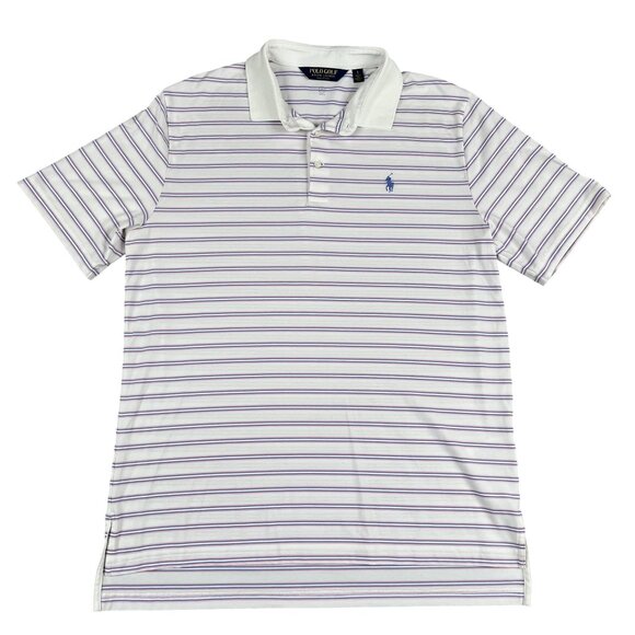 Polo Golf Ralph Lauren Mens Pastel Striped Golf Polo Shirt Sz Large - Picture 1 of 5